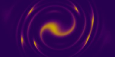 Dinamik mor arkaplan kıvrımlı sarı ışık efektleriyle canlı ve enerjik bir görsel yaratıyor.