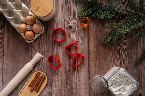 Yılbaşı Kurabiye Pişirme için malzemeler. 