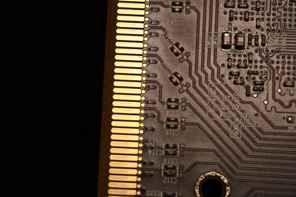 Devre kartı bilgisayar stili. arka plan teknolojisi. Anakart. Kapat..