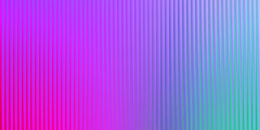 Parlak pembeden, mor pembeye, açık maviye ve turkuazdan sağda turkuaza geçiş yapan parlak bir eğimle dikey tırtıklı bir doku..