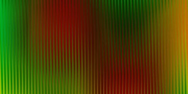 Kırmızı, yeşil ve sarı renkleri harmanlayan eğimli, dikey kaburgalı buzlu camın desenli arka planı..