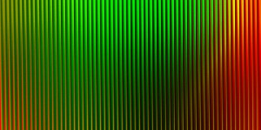 Soldaki yeşilden sağdaki kırmızıya, sarı ve turuncu renklerle kayan pürüzsüz bir eğimle dikey tırtıklı bir doku..