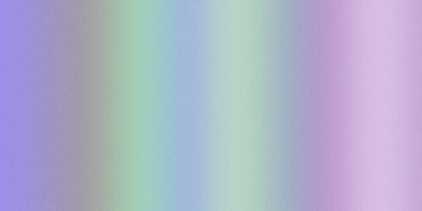 Soyut bir pastel gradyan hafif tahıl dokusuna sahip yumuşak mor, yeşil ve mavi renkleri gösterir, açık ve dağınık bir arkaplan sunar..