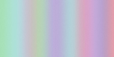 Yatay eğimli arka plan yumuşak bir şekilde yeşil, mavi, mor ve pembe tonlarını ince bir kumlu dokuya sahip pastel harmanlıyor..