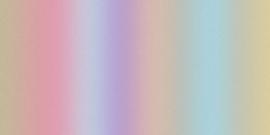 Yatay bir gradyan yumuşak pastel renklerde akar. Pembe, mor, mavi ve sarı, ince bir tahıl dokusuyla..