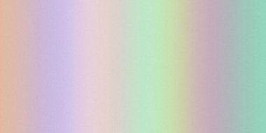 Yumuşak bir pastel gradyan, ılık turuncu ve mor renkleri yeşil ve pembe renklerle harmanlayıp ince bir tahıl dokusu ile kaplar..