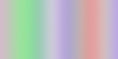 Pastel gökkuşağı gradyanı yeşil, mor, pembe ve bej renklerini ince bir tahıl dokusuyla harmanlayarak yumuşak ve dağınık bir zemin oluşturur..