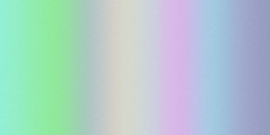 Yumuşak bir pastel gradyan geçişi, nane yeşilinden mor ve maviye, ince bir tahıl dokusuyla dağınık ve atmosferik bir arkaplan yaratır..