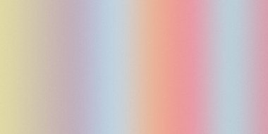 Sarı, mor, mavi ve pembe dikey çizgileri olan yumuşak bir pastel gradyan, ince bir tahıl dokusu ile örtülmüş..