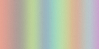 Dikey bir gökkuşağı gradyanı, pürüzsüz bir renk değişimi ve ince bir tahıl dokusu. Renkler şeftaliden yeşile, maviye, sarıya ve mora değişir..