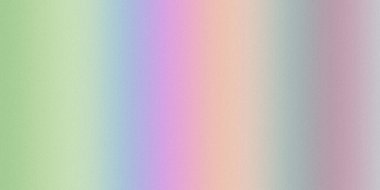 Canlı bir pastel gradyan yeşil, pembe, şeftali ve mor renkleri ince bir tahıl dokusuyla harmanlar. Net detaylar ve canlı renkler görsel cazibeyi artırır.