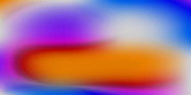 Parlak turuncu, koyu mor ve elektrik mavisi ile beyaz aksanlı, dinamik ve soyut bir arka plan..