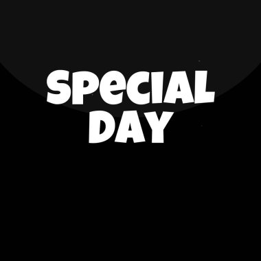 Özel gün indirimi. siyah ve beyaz vektör harfleri.