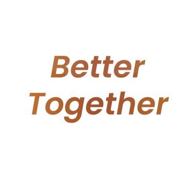 beyaz arkaplanda birlikte metin olun