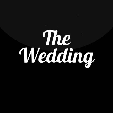 Siyah arka planda düğün kelimesi. vektör illüstrasyonu