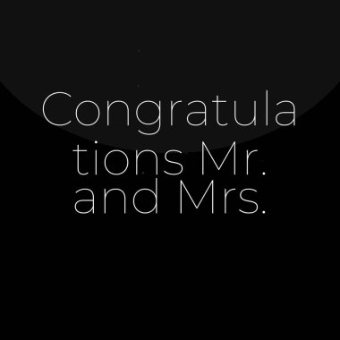 Siyah arka planda düğün kartı