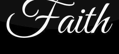 Siyah arka planda inanç metni. Hıristiyanlık geçmişi. vektör illüstrasyonu.