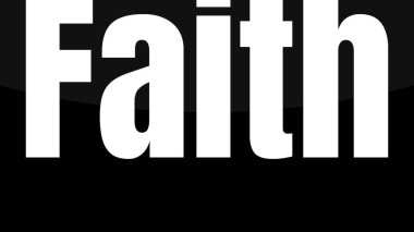 Siyah arkaplanda siyah damga işareti ile yazılmış inanç metni.