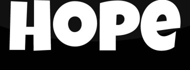 beyaz arkaplandaki umut metni