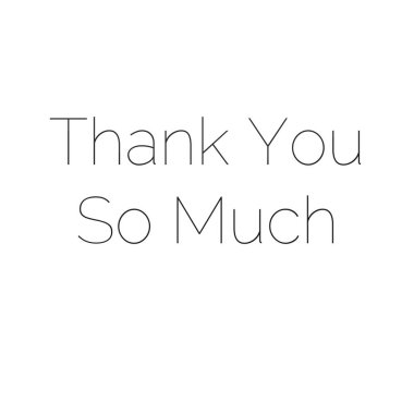 Teşekkürler, beyaz arkaplandaki teşekkür kartı vektör simgesi.