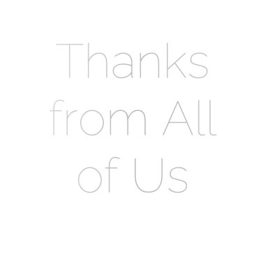 Hepimiz için teşekkürler. harf.