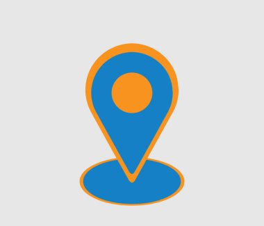 Profesyonel iş için konum simgesi tasarımı düzeni. Renk seti olan eşsiz konum simgesi. Vektör konum simgesi tasarımı.