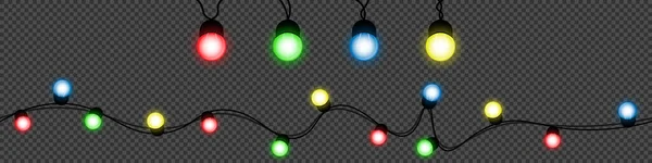 Vector Image Garland Colorful Light Bulbs Shape Ball — Stock Vector