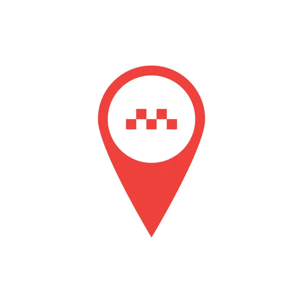 Icono Vector Gps Con Puntos Rojos Con Ubicación Taxi — Vector de stock