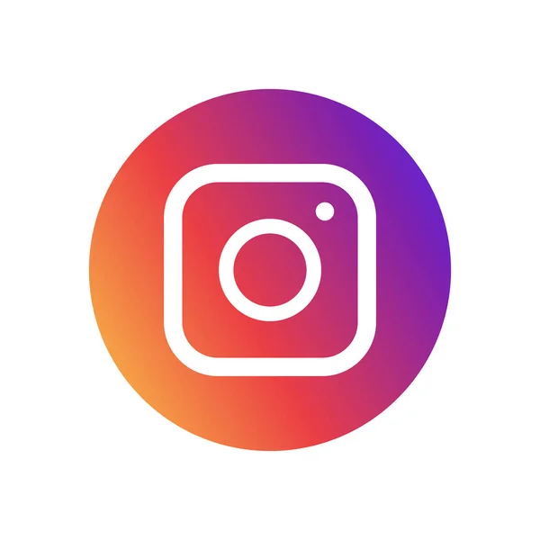 Instagram logosunun daire içindeki vektör görüntüsü. Editoryal vektör illüstrasyonu. Vinnitsa, Ukrayna - 29 Ekim 2020.