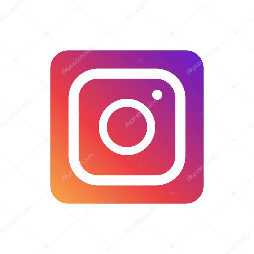 Vector image of instagram logo in rectangle. Editorial vector illustration. Vinnitsa, Ukraine - October 29, 2020.