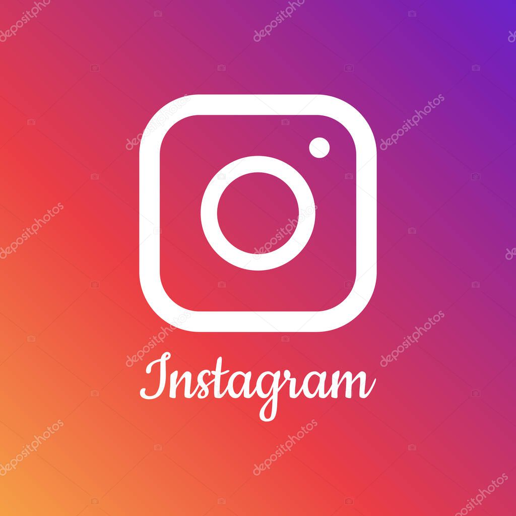 Vector image of instagram logo on background. Editorial vector illustration. Vinnitsa, Ukraine - October 29, 2020.
