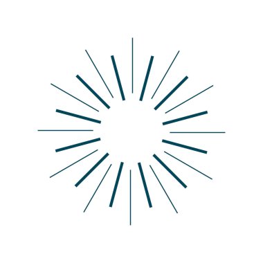 Zirvedeki güneş ışınlarının ince ve geniş ışınları şeklinde vektör simgesi