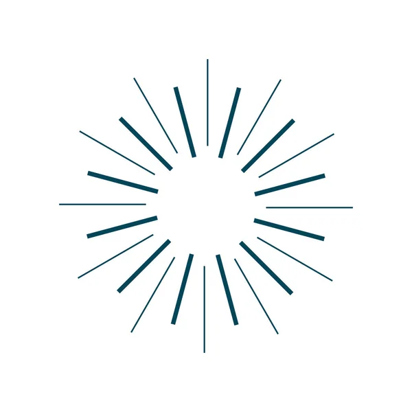 Zirvedeki güneş ışınlarının ince ve geniş ışınları şeklinde vektör simgesi