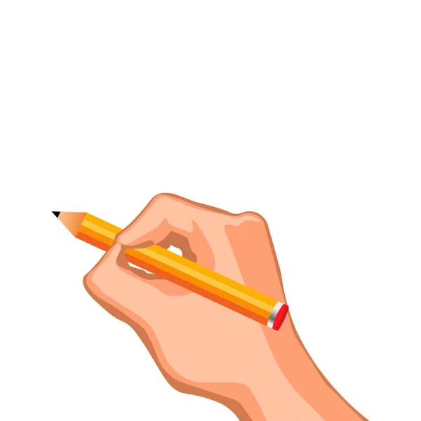 Imagem Vetorial Lápis Plano Colorido Mão — Vetor de Stock