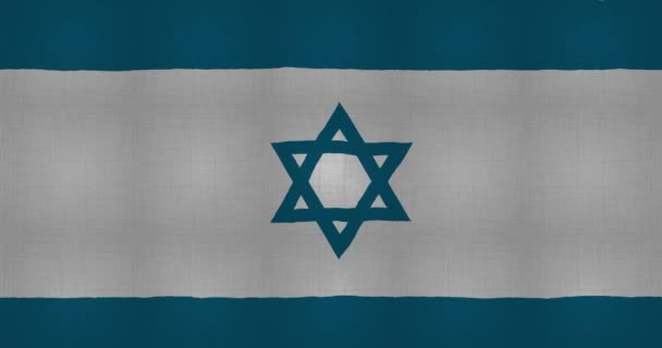 Animacja Flagi Izraela Rozwijającej Się Wietrze — Wideo stockowe