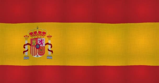 Animation Spaniens Flagga Viftande Vinden — Stockvideo
