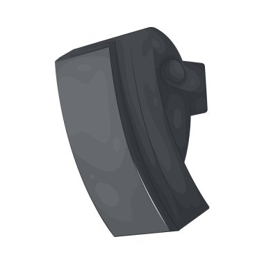 A speaker projects audio in theaters, delivering dialogue, music, and sound effects to the audience.