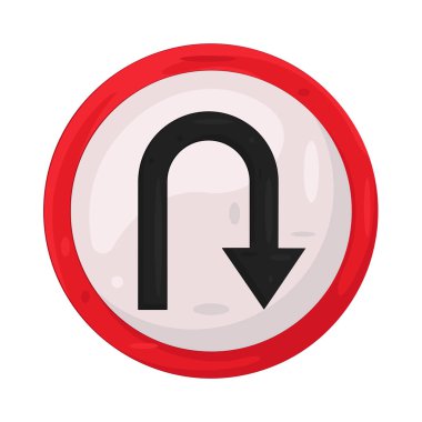 U dönüşü işareti, sürücülerin ters yönde tam bir dönüş yapmalarına izin verildiğini gösterir.