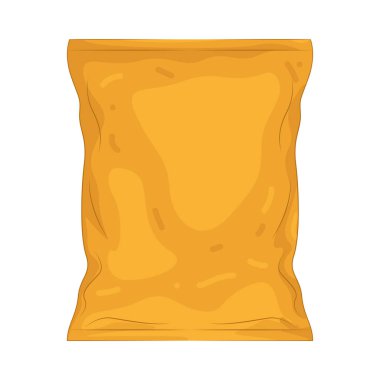 Cips torbası gevrek cipslerle dolu hava geçirmez, kırışık bir pakettir..