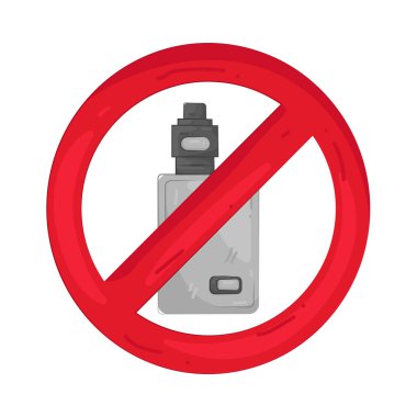 Buharlaşmama sembolü elektronik sigara ve buharlaştırıcıların da yasak olduğunu gösterir..