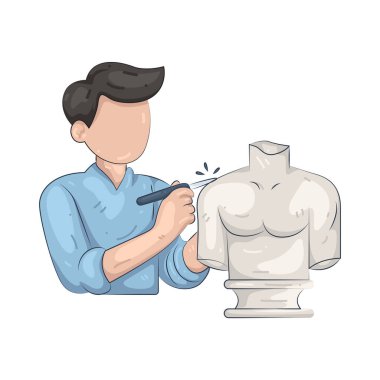 Bir heykeltıraş kil, taş ya da metal gibi maddeleri şekillendirerek üç boyutlu sanat yaratır..