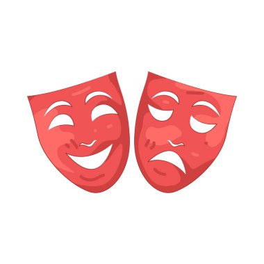 Tiyatro maskesi performans, drama ve hikaye anlatımını temsil eder..