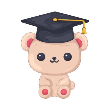 Mezuniyet şapkası takan bir oyuncak ayı kutlama, destek ve cesaretlendirmeyi simgeler..