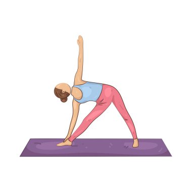 Üçgen pozu bacakları, kalçaları ve omurgayı gerer..