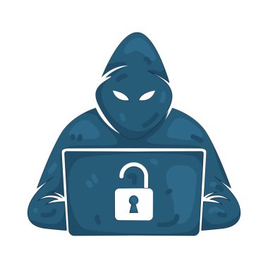 Bir hacker siber güvenlik tehditlerini ve dijital zayıflıkları sembolize eder.
