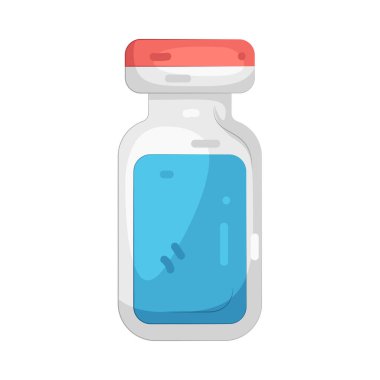 Bir aşı şişesinde bulaşıcı hastalıkların önlenmesi için kullanılan aşılar bulunur..