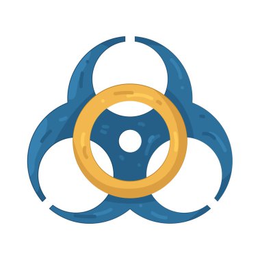 Biyolojik tehlike sembolü, sağlık ve güvenlik için risk oluşturan biyolojik maddeler hakkında uyarıda bulunuyor.