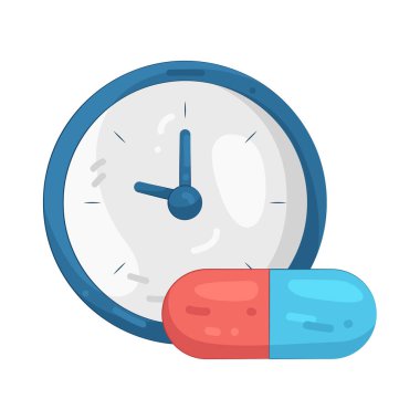 İlaç alma zamanı, etkili ve güvenli tedavi için planlanan dozlamayı sembolize eder.