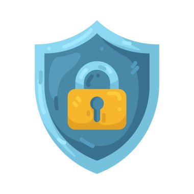 Kilit kalkanı güçlü savunmayı ve katmanlı güvenlik korumasını simgeler..