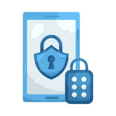 Kilitli telefon, şifre, PIN veya biyometrik güvenlik tarafından korunan güvenli bir mobil aygıtı temsil eder.